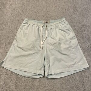 Wellen Lined Swim Shorts Trunks Mens Large‎ Blue 5" Drawstring Faded Retro USA